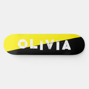 gelbes und schwarzes Retro-Skateboard Split Skateboard