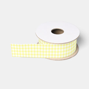 Gelbes und weißes Gingham-Muster-Band Ripsband