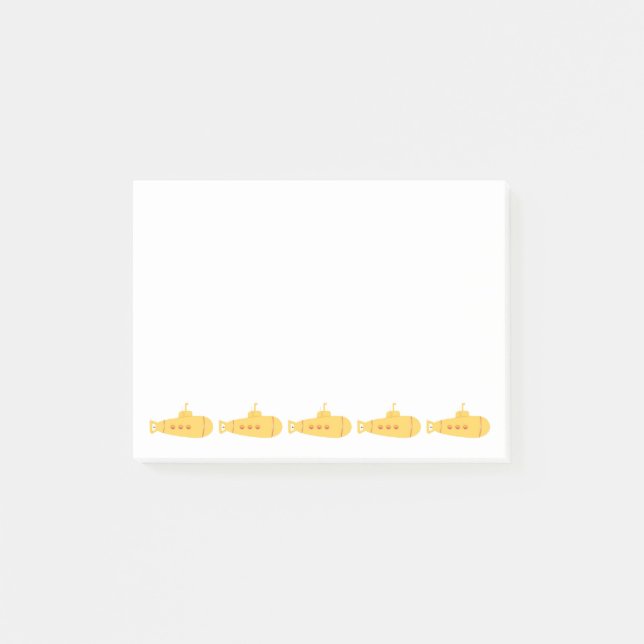 Gelbes Unterseeboot Post-it Klebezettel (Vorderseite)