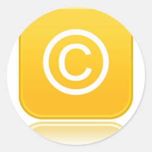 Gelbes Urheberrechtssymbol-Icon Runder Aufkleber