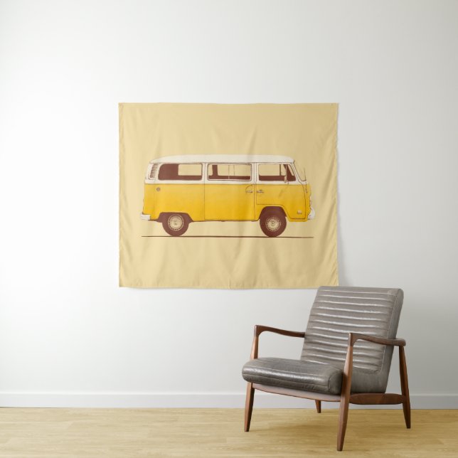 Gelbes Van | Florent Bodart Wandteppich (Beispiel (Horizontal))