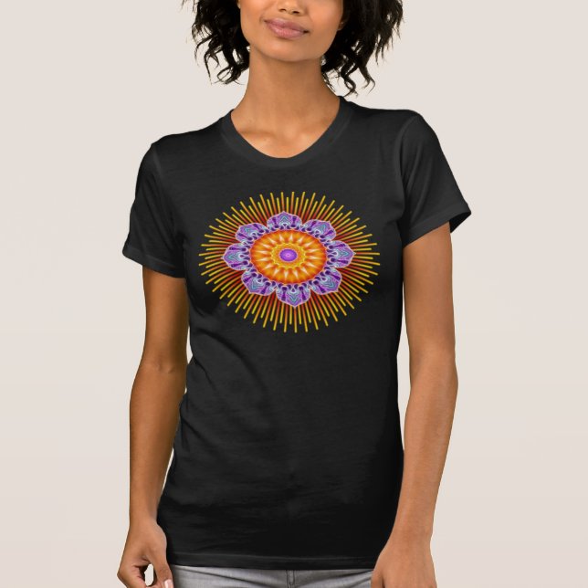 Gelbes Veilchen der Mandala T-Shirt (Vorderseite)