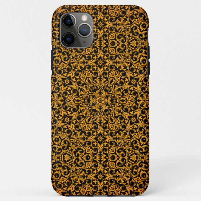 Gelbes Vintages Muster Case-Mate iPhone Hülle (Rückseite)