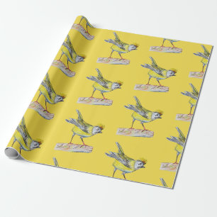 Gelbes Vogel-Packpapier, 30 in x 6 ft Geschenkpapier