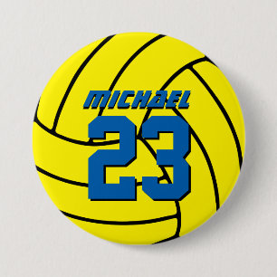 Gelbes Volleyball-Sportteam Button-Button Button