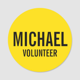 Gelbes Volunteer Abzeichen mit Individuelle Name Namensschild