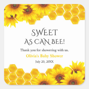 Gelbes Waben-Mommy-to-Bee-Baby-Shower Quadratischer Aufkleber