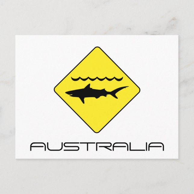 Gelbes Warnschild in Australien Postkarte (Vorderseite)