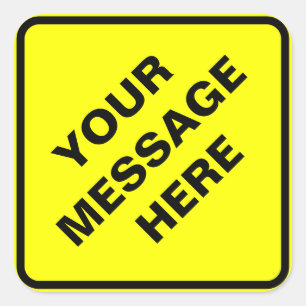 Gelbes Warnzeichen Quadratischer Aufkleber