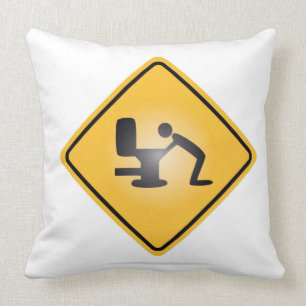 Gelbes Warnzeichen-Wurfskissen des Katers Kissen