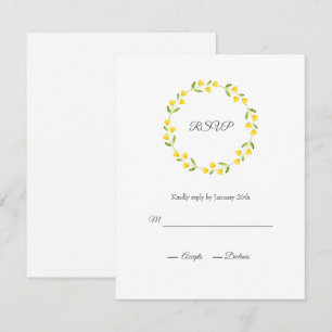 Gelbes Wasserfarbenblumenregen RSVP Karte