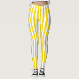 Gelbes Weiß färbt moderne Schablone elegant Leggings