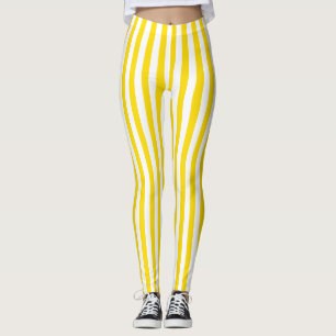 Gelbes Weiß färbt moderne Schablone elegant Leggings