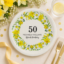 Gelbes weißes Nadelkraut 50. Geburtstag