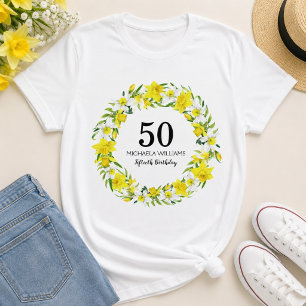 Gelbes weißes Nadelkraut 50. Geburtstag T-Shirt
