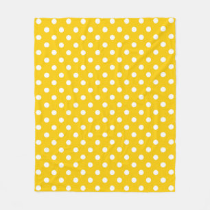 Gelbes weißes Polka Dots Design Fleecedecke