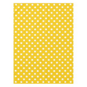 Gelbes weißes Polka Dots Design Tischdecke