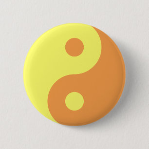 Gelbes Yin Yang Symbol Button