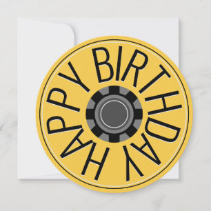 Gelbes Zahnrad Steampunk Alles Gute zum Geburtstag Feiertagskarte
