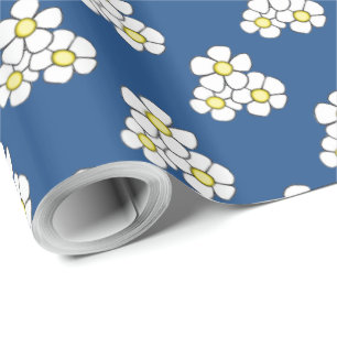 Gelbes zentriertes Daisy Wrapping Paper Geschenkpapier