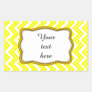 Gelbes Zickzack Etikett Rechteckiger Aufkleber