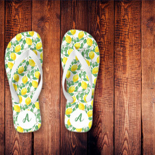 Gelbes Zitronenmuster Flip Flops