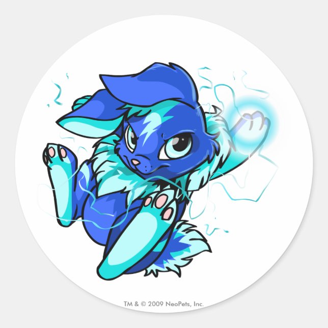 Gelbes Zybsonn mit Sternen Runder Aufkleber (Vorderseite)