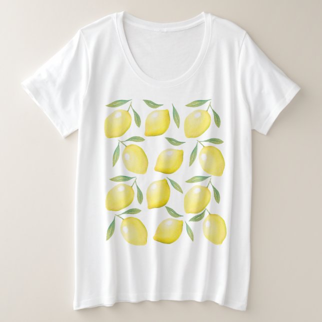 Gelbfarbene Zitronen Große Größe T-Shirt (Design vorne)