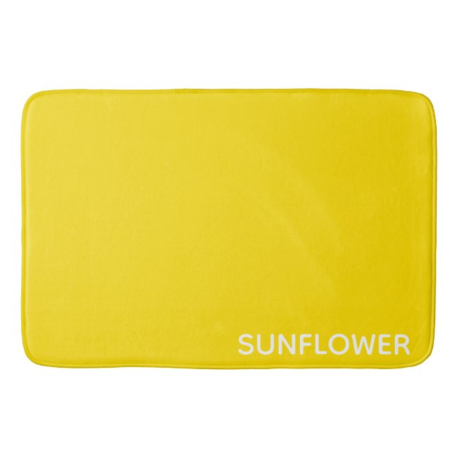 Gelbfarbener Name der Sonnenblume Badematte (Vorderseite)