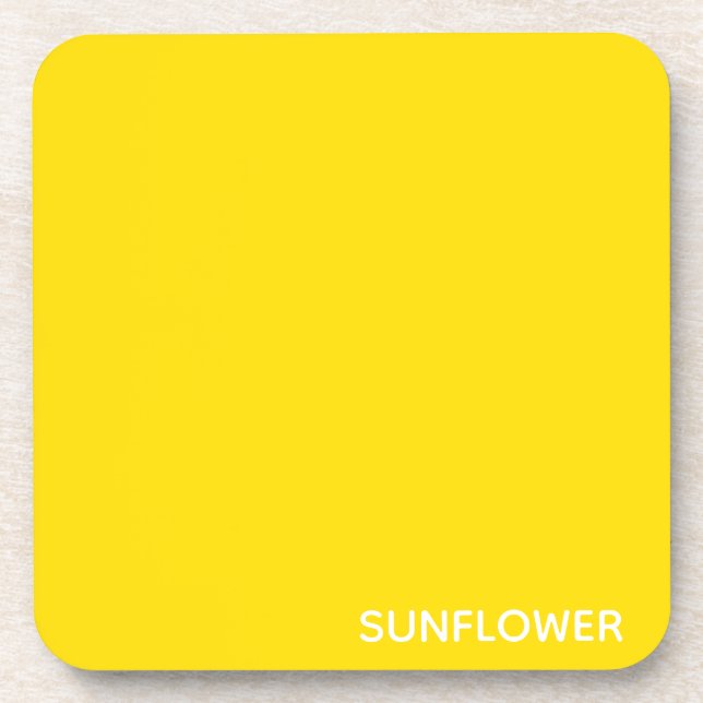 Gelbfarbener Name der Sonnenblume Getränkeuntersetzer (Vorderseite)