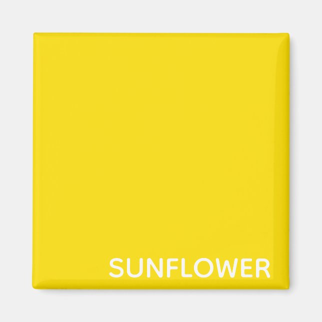Gelbfarbener Name der Sonnenblume Magnet (Vorne)