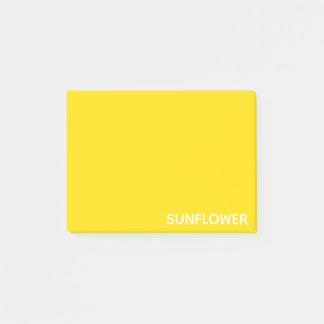 Gelbfarbener Name der Sonnenblume Post-it Klebezettel