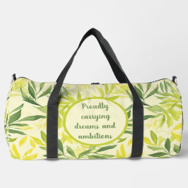 Gelbfarbenes Leaf-Muster Duffle Bag