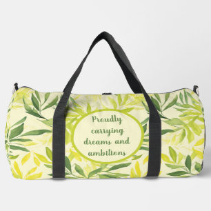 Gelbfarbenes Leaf-Muster Duffle Bag