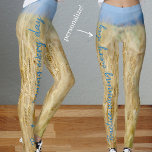 Gelbfeld Leggings<br><div class="desc">Sommersonnige Felder unter blauem Himmel. Rustikale Hütte,  Landhausstil. Sie können den Text ("Praxissieg jeden Tag") durch Ihre eigene Nachricht ersetzen.</div>