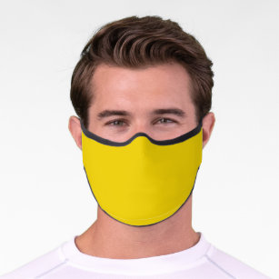 Gelbgelb in fester Farbe Premium Mund-Nasen-Maske