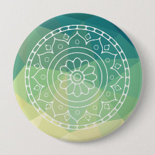 Gelbgelbe Mandala Inspiration Harmonie Blume Button