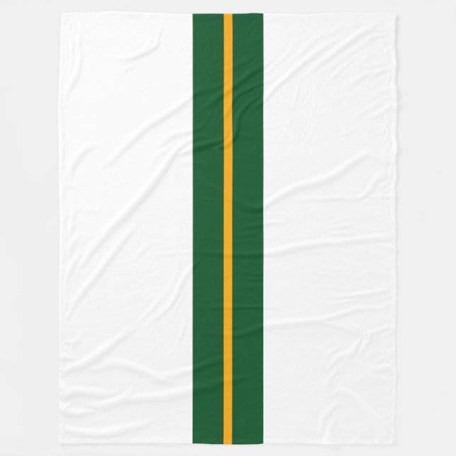 Gelbgelbe Streifen aus schmalem Wald auf Weiß Fleecedecke (Vorderseite)