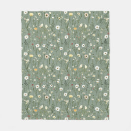Gelbgelbe Wildblumen von Sage Green Boho Fleecedecke