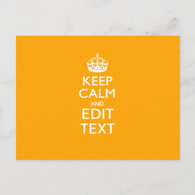 Gelbgelber Akzent Behalte Ruhe und Text Postkarte (Vorderseite)