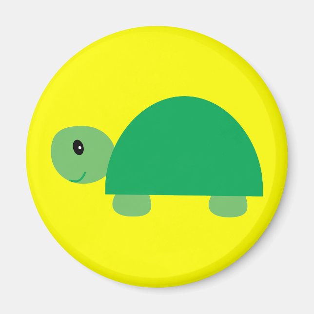 Gelbgelber Cartoon-Schildkröte-Gelber Magnet läche (Vorne)