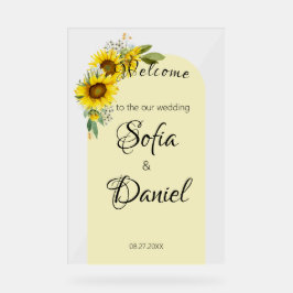 Gelbgelber Gelbbogen mit Sonnenblumen Wildblume Acrylschild