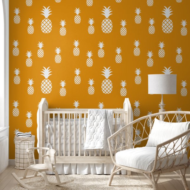 Gelbgelbes Ananas-Muster Tapete (Kinder)