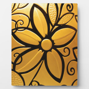 Gelbgelbes Blumendesign Fotoplatte