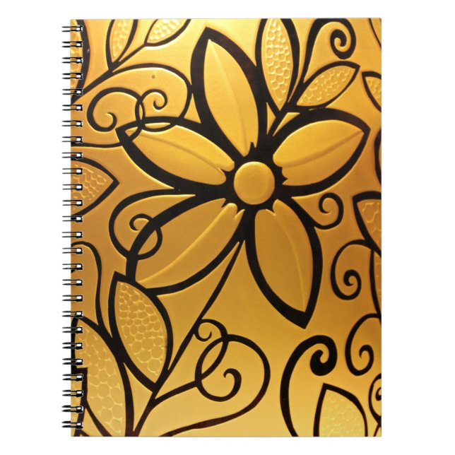 Gelbgelbes Blumendesign Notizblock (Vorderseite)