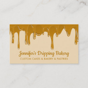 Gelbgemachter Bäckereikonditor abstrakt tropfender Visitenkarte