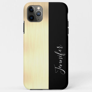 Gelbgold, schwarzer Streifen, DIY-Name, weiße Schr Case-Mate iPhone Hülle