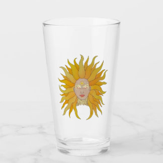 Gelbgoldsonne inspiriert glas