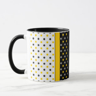 Gelbgraue schwarze und weiße Polka Dot Moderne Tasse