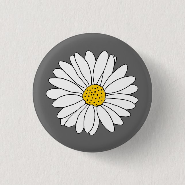 Gelbgraue und weiße Daisy Button (Vorderseite)
